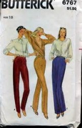6767 70s BUTTERICK PROPORTION HEIGHT POCKET PANTS PATTERN 12